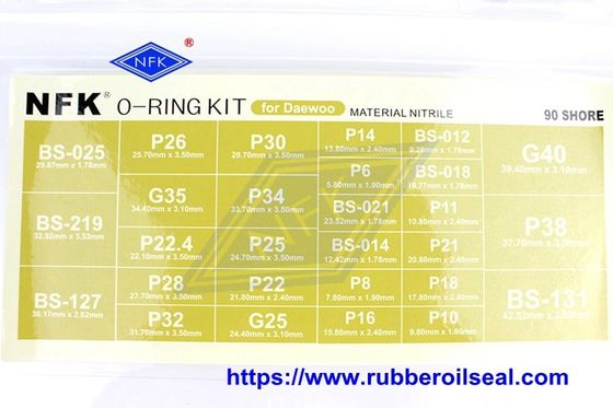 NBR-90 Durometer O Ring Kit Excavator Rubber Seal Classification Boxed